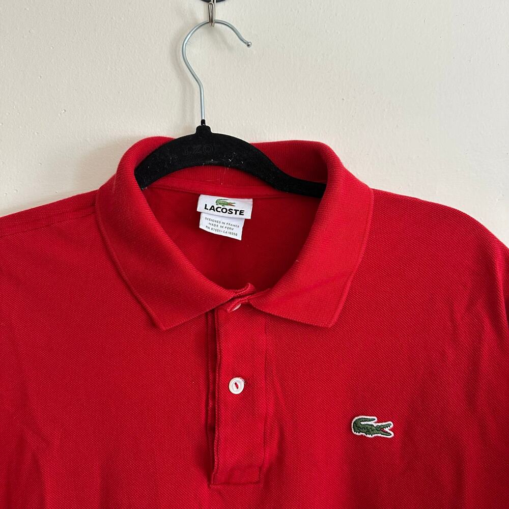 Classic Red Lacoste Piqué Polo Shirt